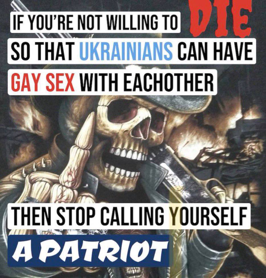 IF YOU'RE NOT WILLING TO SO THAT UKRAINIANS CAN HAVE GAY SEX WITH 44444 dij THEN STOP CALLING YOURSEL A