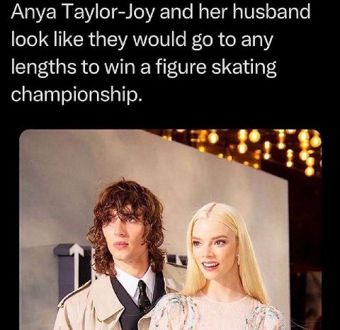 Anya Taylor-Joy and her husband look like they would to any lengths to win a figure skating championship.
