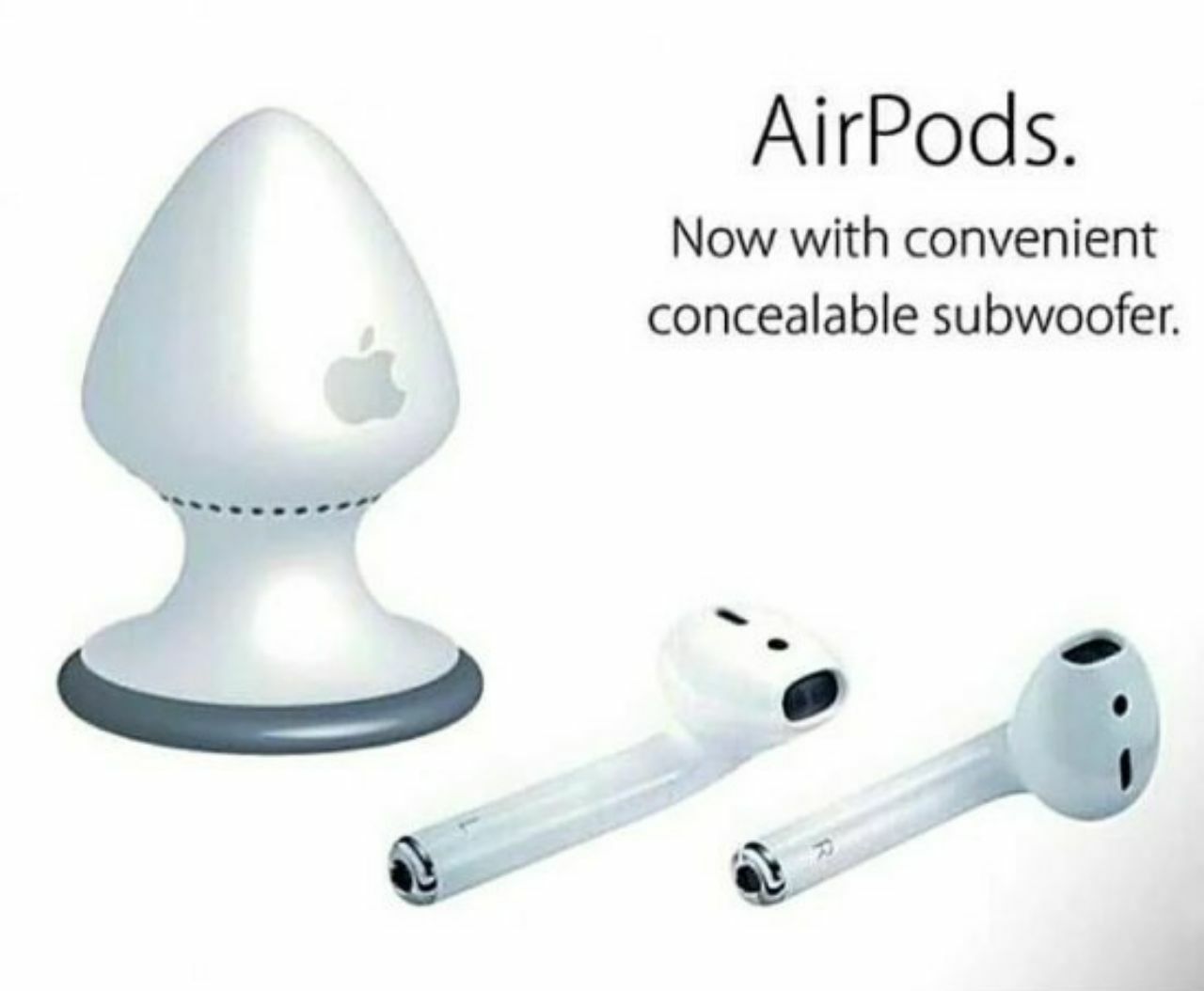 AirPods. Now with convenient concealable subwoofer.