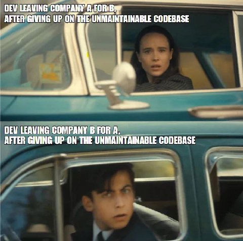 DEV LEAVING COMPANY AFTER’GIVING UP CODEBASE i DEV LEAVING COMPANY В FORA, AFTER GIVING UP ON THE UNMAINTAINABLE CODEBASE
