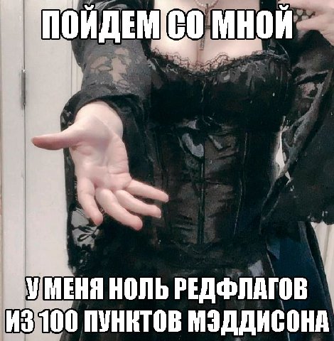 мной МЕНЯ НОЛЬ РЕДФЛАГОВ ИЗ 100 ПУНКТОВ МЭДДИСОНА