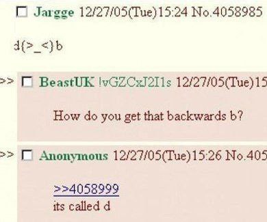 Тагазе 12/27/05(Гие)15:24 No.4058985 BeastUK 12/27/05(Tue) 15 How you get that backwards Anonymous No.405 >24058999 its called 4