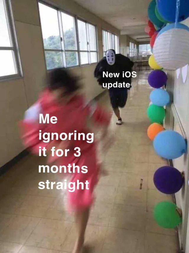 New iOS update ignoring it for 3 months