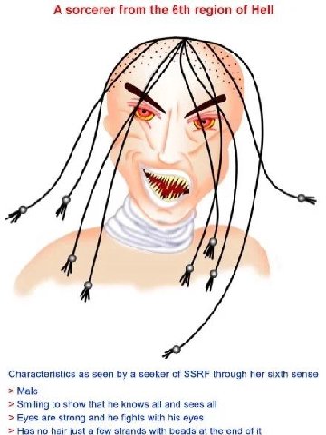 А sorcerer from the region of Hell Characteristics as seen а seeker of SSRF through her sixth sense Male Smiling to show that he knows all and sees all Eyes are strong and he fights with his eyes Has 