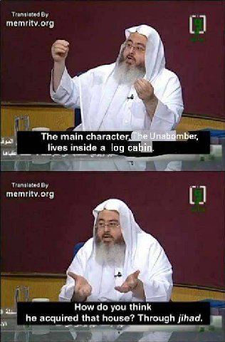 org [7:4 The main Упабатьег, lives inside a log cabin. memritv.org я How you think he acquired that house? Through jihad.