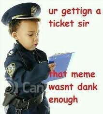 gettign а ticket sir meme wasnt dank enough