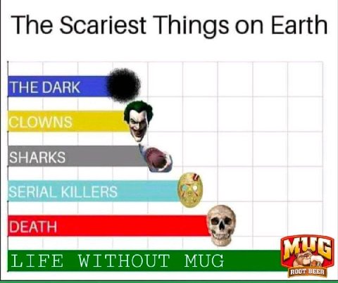 The Scariest Things on Earth ОЕАТН LIFE WITHOUT MUG BEER