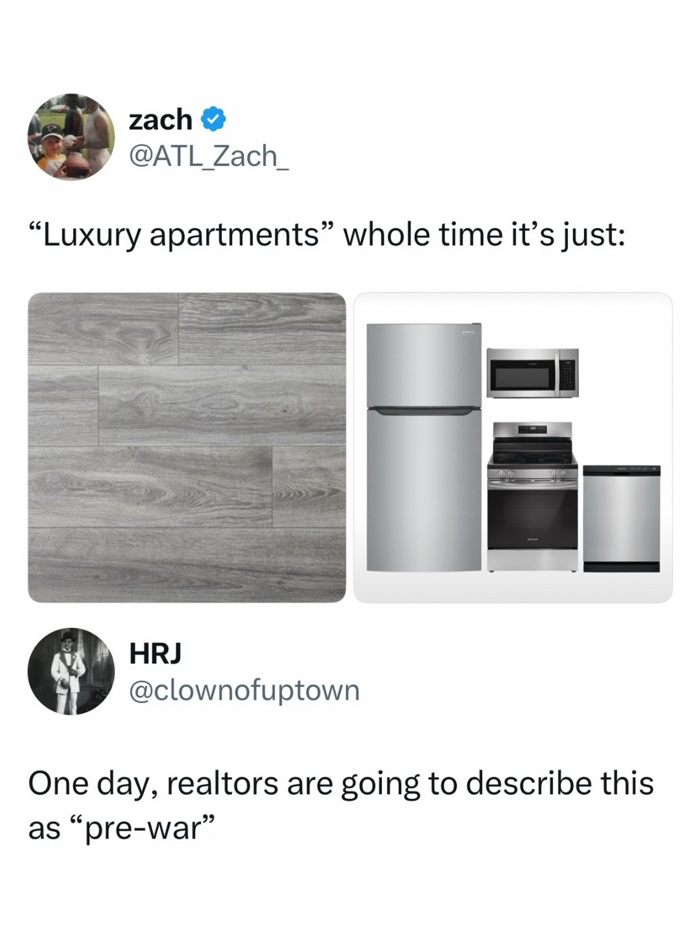 zach @АТЕ Zach_ “Luxury apartments” whole time it’s just @clownofuptown One day, realtors are going to describe this as “pre-war”