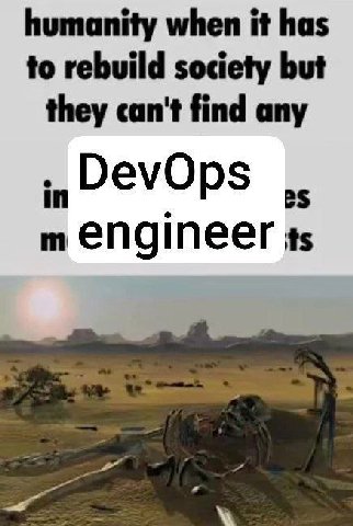 humanity when it has to rebuild society but they can't find any DevOps engineer