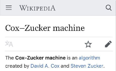 WIKIPEDIA Cox—Zucker machine The machine is an algorithm created David A. Cox and Steven Zucker.