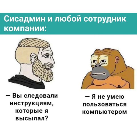 Сисадмин и любой сотрудник компании: Вы следовали Яне умею инструкциям, пользоваться которые я компьютером высылал?