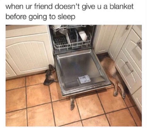 when friend doesn't give и a blanket before going to sleep IN
