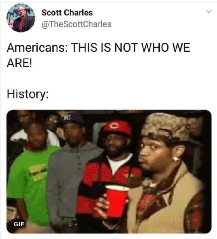 Scott Charles @TheScottCharles Americans: THIS 1$ NOT WHO WE ARE! History: GIF