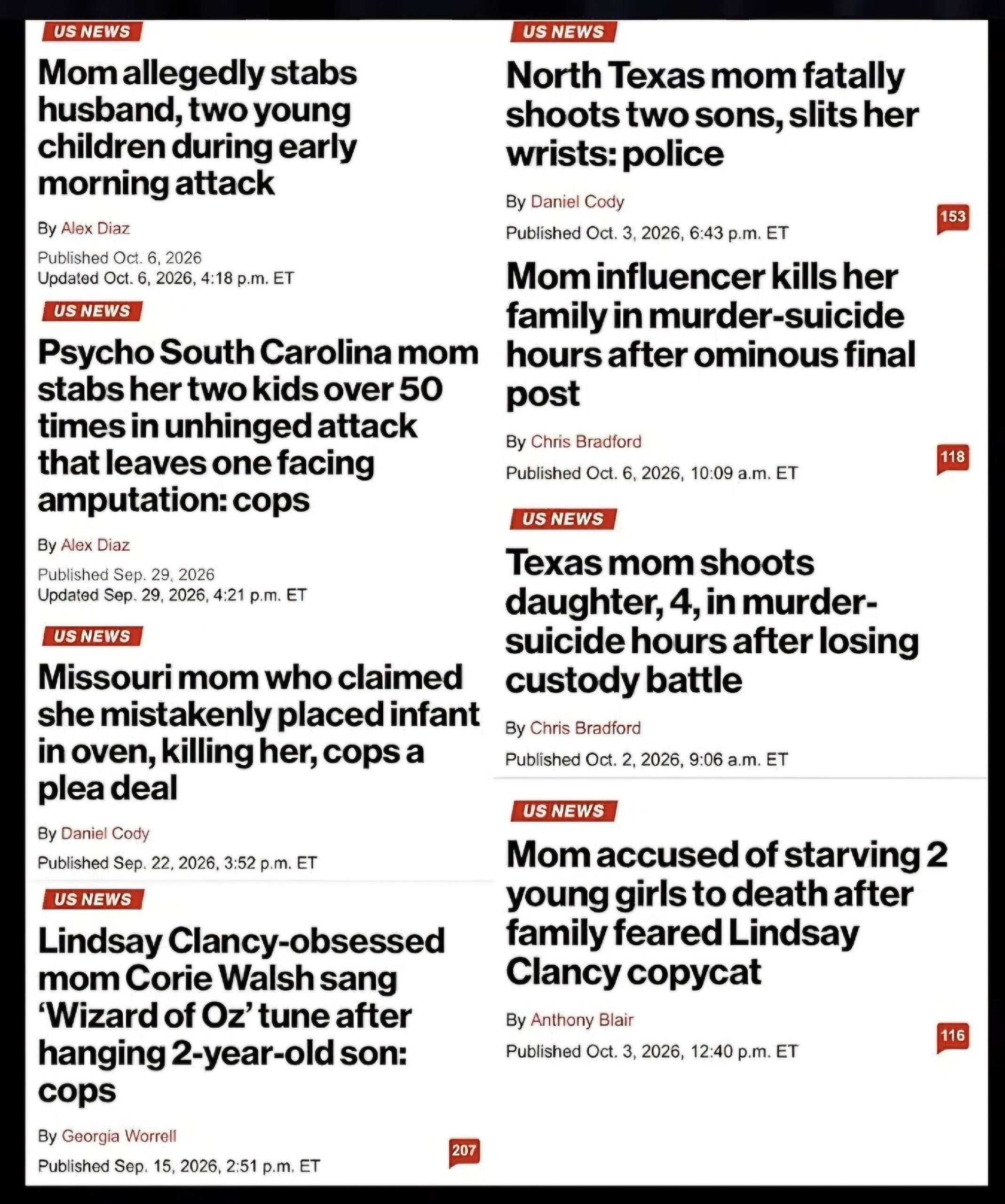 NEWS NEWS Mom allegedly stabs North Texas mom fatally husband, two young shoots two sons, slits her children during early wrists: police morning attack Daniel Cody Alex Diaz Published Oct. 3, 2026, 6: