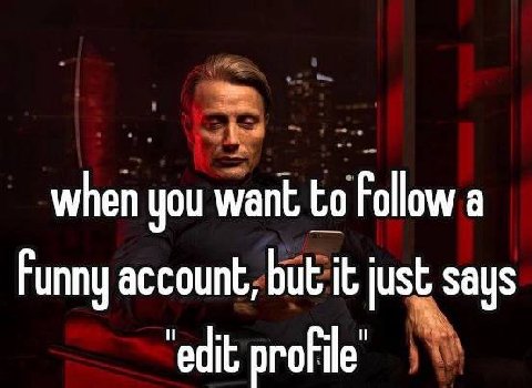 when you want Follow а Funny account, but it just Says ‘edit profile