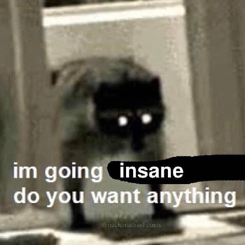 going insane you want anything