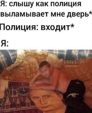 Я: слышу как полиция выламывает мне дверь олиция: входит* Я: