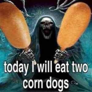 two corn dogs