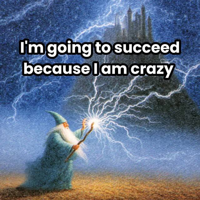 to succeed because crazy