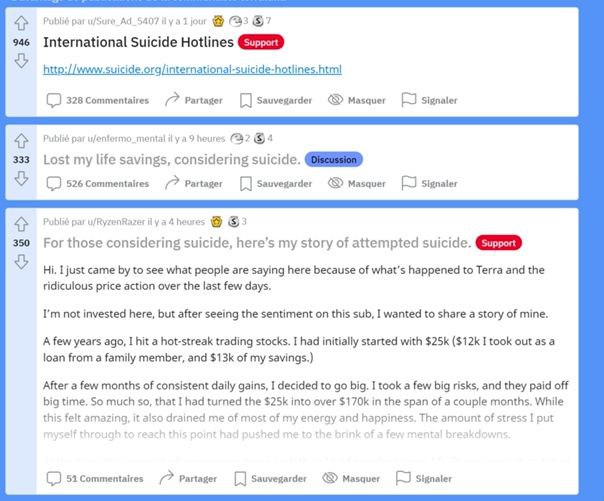 par u/Sure_Ad_9407 jour 3 &7 246 International Suicide Hotlines Вит 328 Commentaires Partager Sauvegarder Masquer Signaler Publié par u/enfermo_mental heures (92 4 333 Lost my life savings, considerin