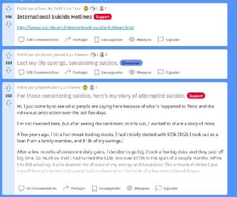 par u/Sure_Ad_9407 jour 3 &7 246 International Suicide Hotlines Вит 328 Commentaires Partager Sauvegarder Masquer Signaler Publié par u/enfermo_mental heures (92 4 333 Lost my life savings, considerin