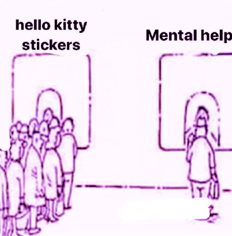 hello kitty Mental help stickers