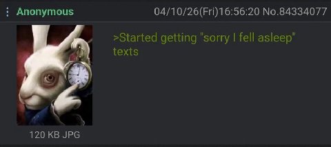 Anonymous No.84334077 >Started getting ‘sorry fell texts 120 JPG