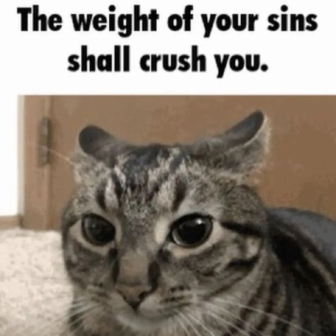 The weight of your sins shall crush you.