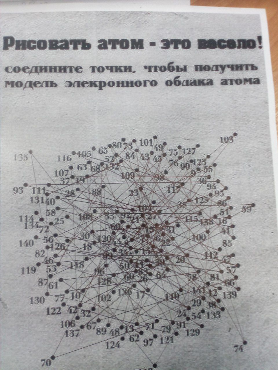 Рисовать атом это весело! соедините точки. чтобы нолучить модель эаекронного облака aroma 193” 405" 65% 116 63 102 cas 93 13140 Be 140 55 119 53> aS a