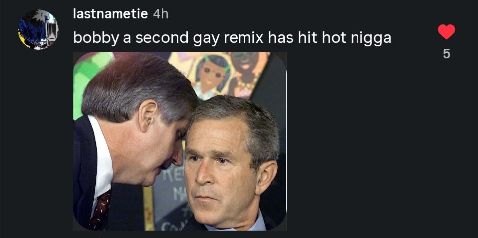a lastnametie bobby a second gay remix has hit hot nigga