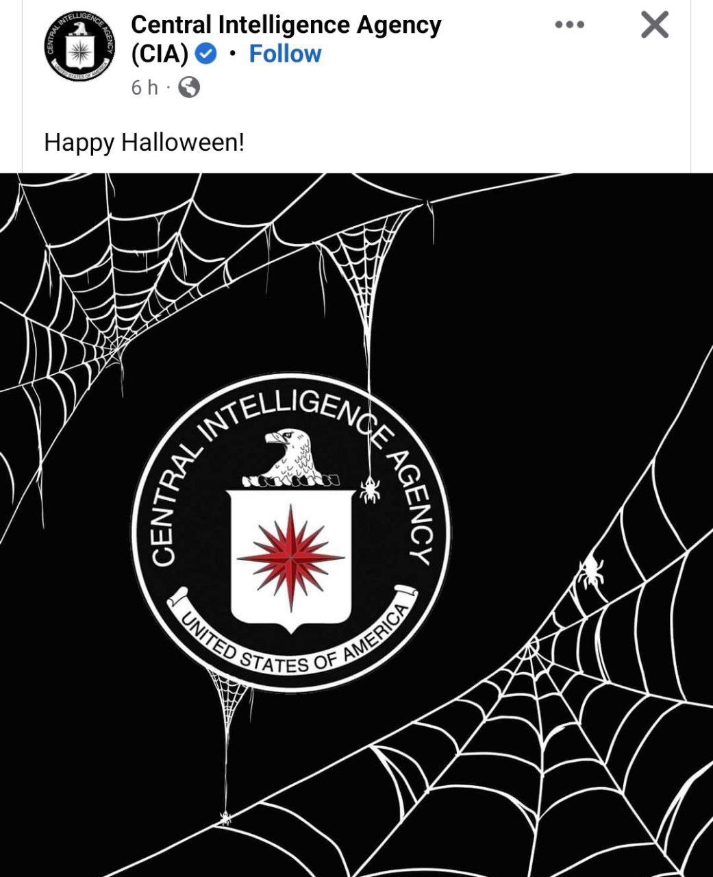 Ceniral Intelligence Agency Follow Happy Halloween! (3 a ELLIGE а Я о у