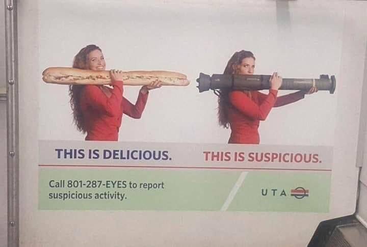 THIS IS DELICIOUS. THIS IS SUSPICIOUS. Call 801-287-EYES to report suspicious activity.