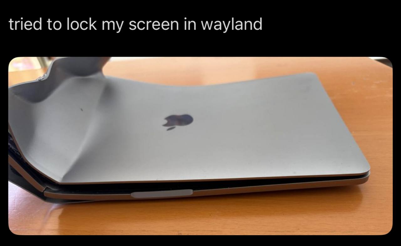 tried to lock my screen wayland