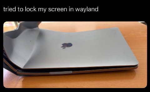 tried to lock my screen wayland