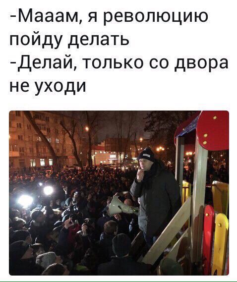 -Мааам, я революцию пойду делать Делай, только двора не уходи