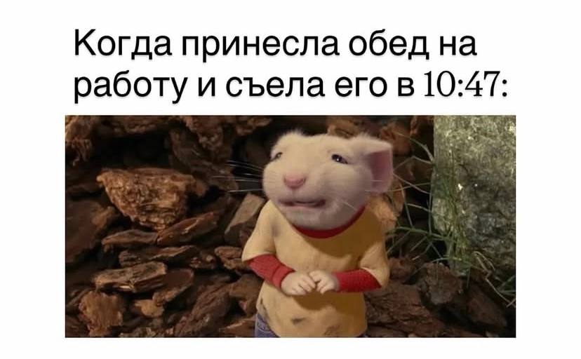 Когда принесла обед на работу и съела его в 10:47: