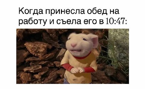 Когда принесла обед на работу и съела его в 10:47: