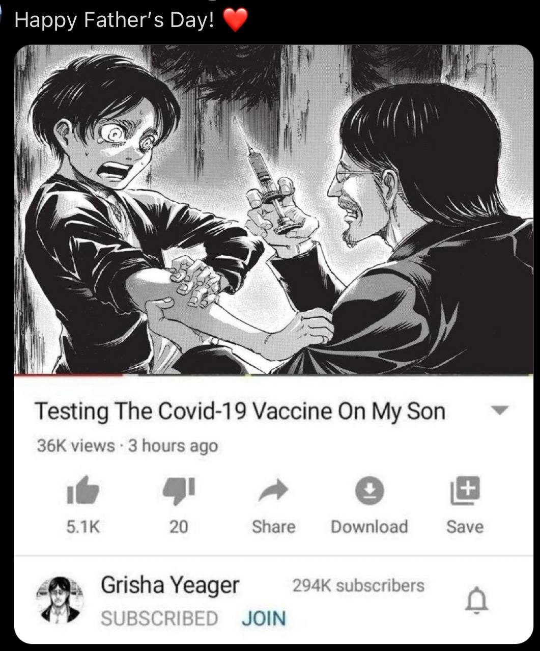 Happy Day! 1 А к Testing The Covid-19 Vaccine On My Son views 3 hours ago 20 Share Download Save Grisha