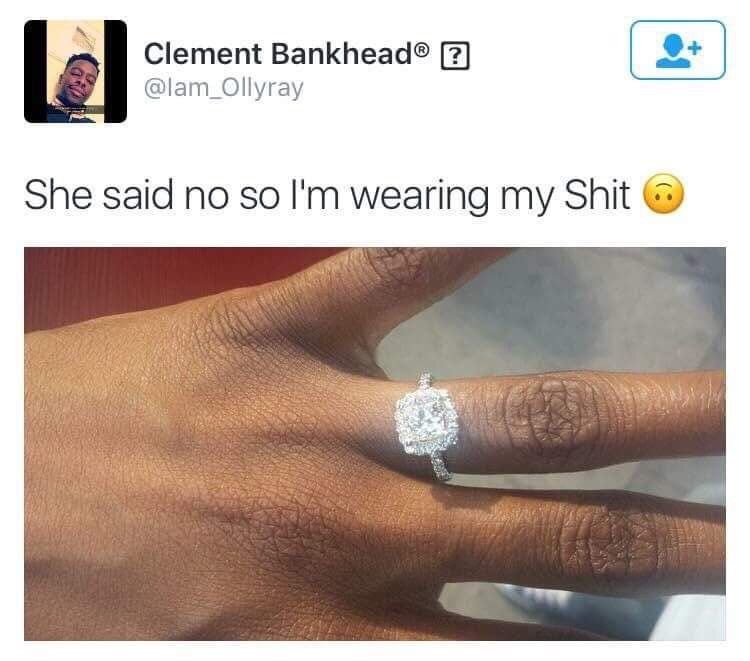 Clement Bankhead® @lam_Ollyray She said no so wearing my Shit