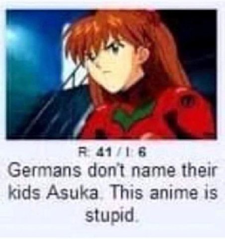 Я 41/16 Germans dont name their kids Asuka This anime is stupid