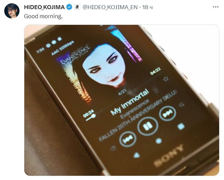 HIDEO KOJIMA @HIDEO KOJIMA 18 Good morning.