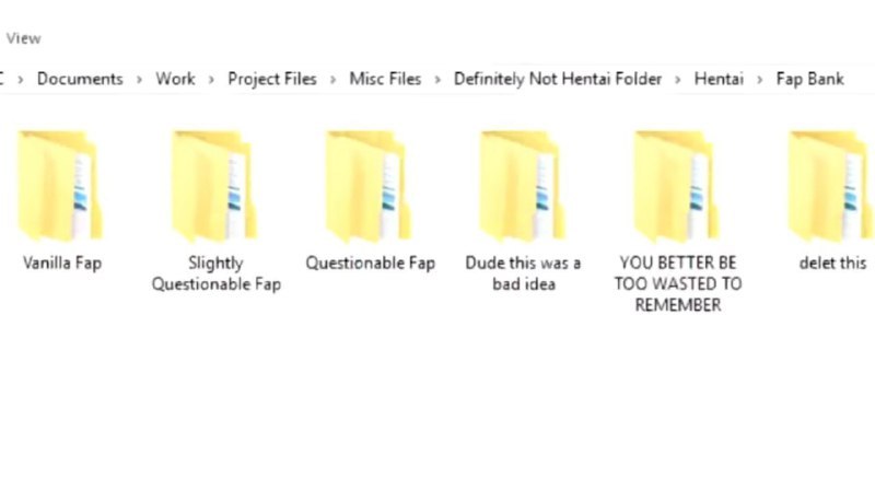 View Documents Work Project Files Misc Files Definitely Not Hentai Folder Hentai Fap Bank Dude this was а VOU BETTER BE delet this Vanilla Fap Slightly Questionable Fap Questionable Fap bad idea TOO W