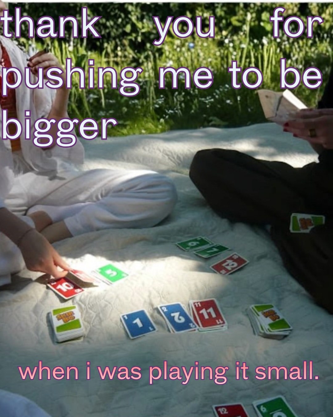 thank 'be bigger when was playing it small