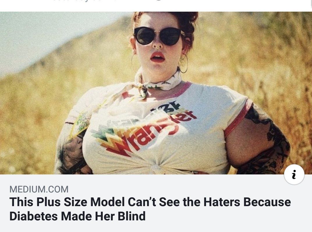 MEDIUM.COM This Plus Size Model Can't See the Haters Because Diabetes Made Her Blind