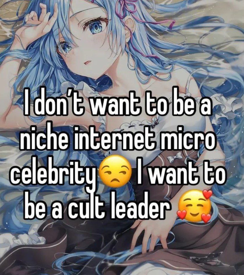 don’t want be а. niche internet micro celebrit want, to be acult leader