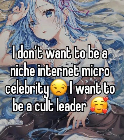 don’t want be а. niche internet micro celebrit want, to be acult leader