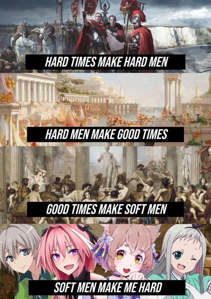 7 у 1% HARD TIMES MAKE НАВО МЕМ у i MEN MAKE 6000 TIMES GOOD TIMES MAKE SOFT MEN a i Wie SOFT MEN MAKE ME HARD