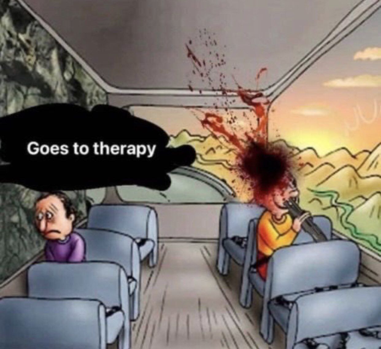 Goes to therapy