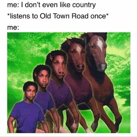 me: don’t even like country *listens to Old Town Road опсе* me at