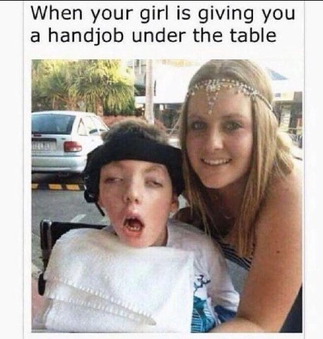 When your girl is giving you a handjob under the table 4